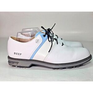 FootJoy MyJoys Dryjoys Premiere Series Mens Golf Shoes Size11 White Blue Leather